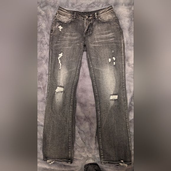 Baggy loose gray distressed jeans - Picture 1 of 4